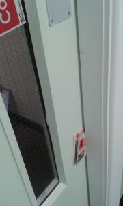 Fire door with unacceptable gap