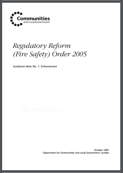 Regulatory Reform (Fire Safety) Order 2005